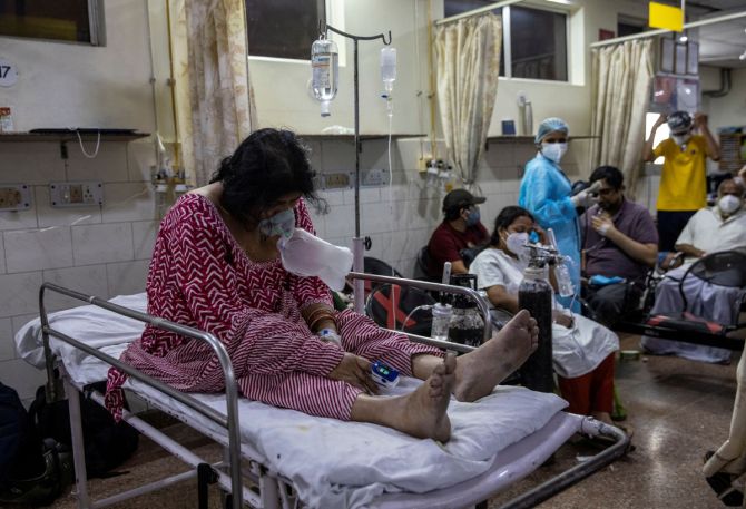 A COVID-19 ward at a New Delhi hospital, May 1, 2021. Photograph: Danish Siddiqui/Reuters