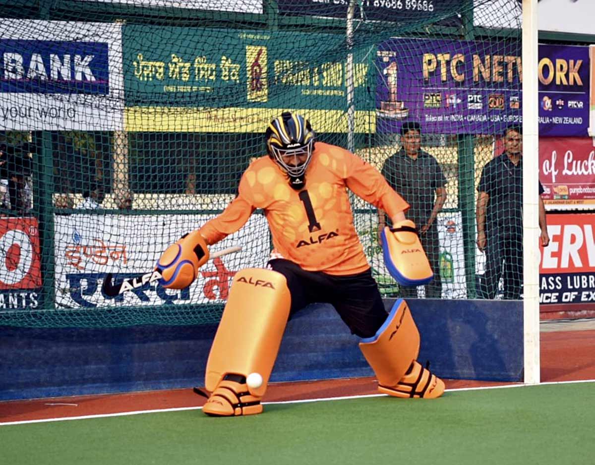 Punjab Chief Minister Charanjit Singh Channi, playing Hockey during 38th Olympian Surjit Hockey Tournament.
