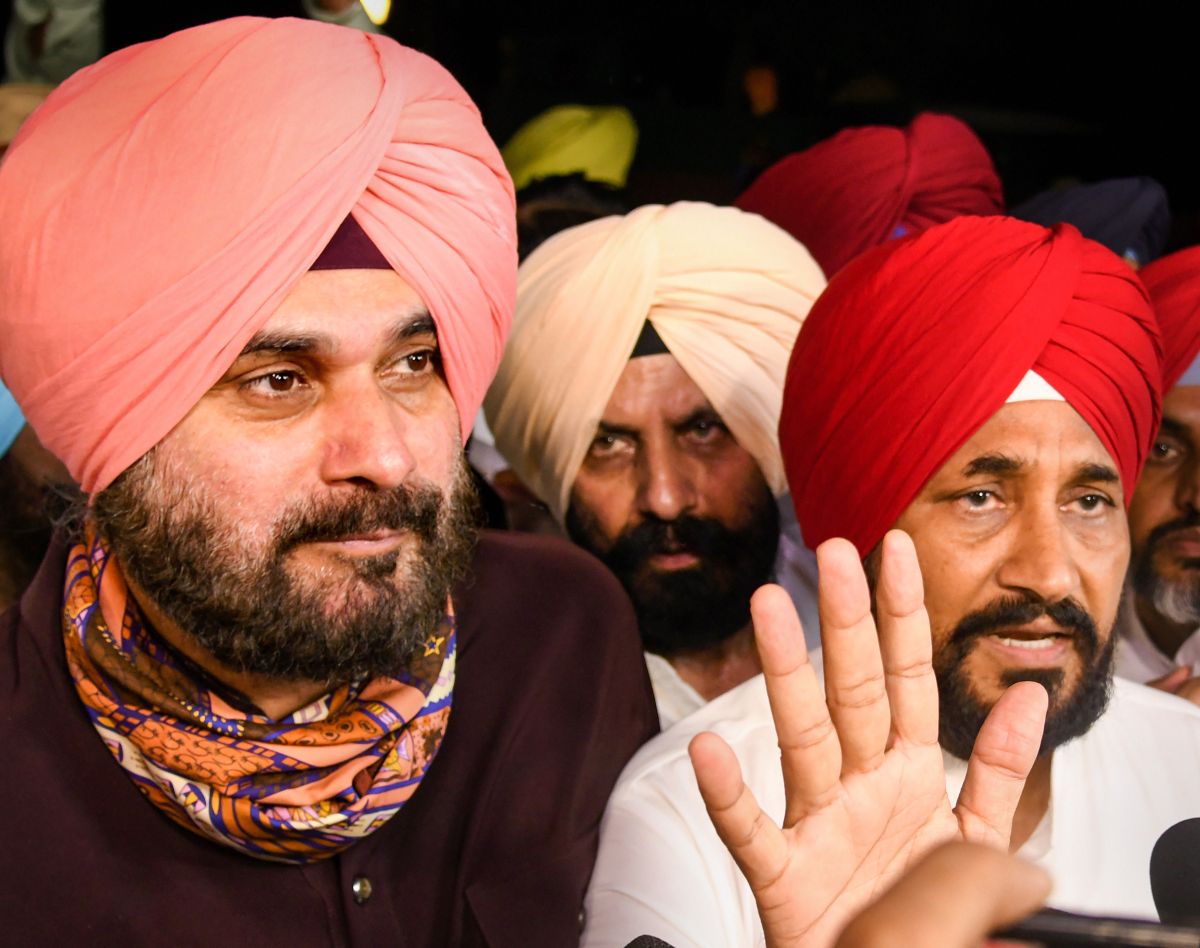 Sidhu with Punjab CM Charanjit Channi