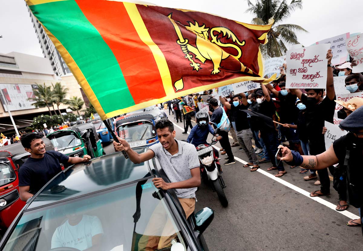 Protests in Sri Lanka in April against the govt