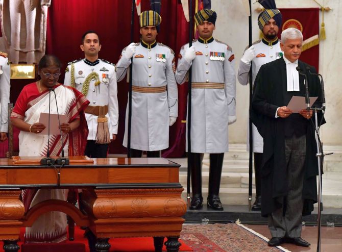 Justice Lalit sworn in as 49th Chief Justice of India - Rediff.com India  News