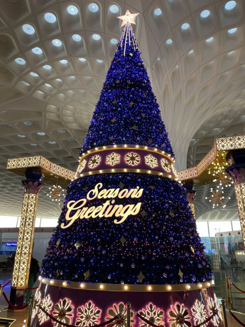 Mumbai airport is Christmasready