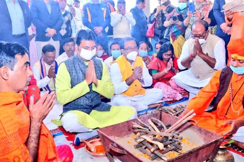 The Tripura CM performing a yagna