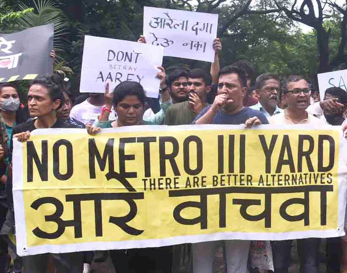 Activists protest against metro car shed at Aarey