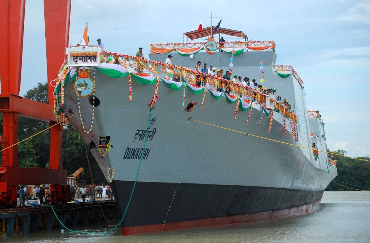 Boost to navy as stealth frigate INS Dunagiri launched - Rediff.com India  News