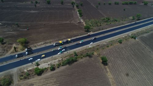 The national highway between Amravati and Akola districts