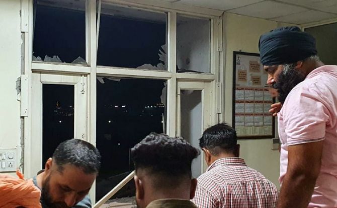 Rocket-propelled grenade hits Punjab police's intelligence wing HQ -  Rediff.com India News