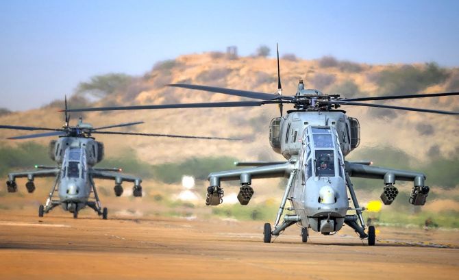 IAF inducts India-made light combat helicopters 'Prachand' - Rediff.com  India News