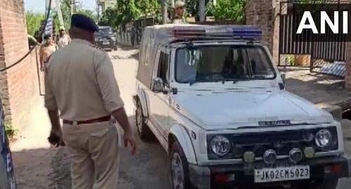 Jammu and Kashmir DGP Dilbagh Singh arrives at crime scene