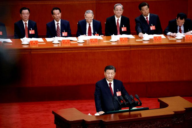 Chinese President Xi Jinping at the opening ceremony of the 20th National Congress of the Communist Party of China