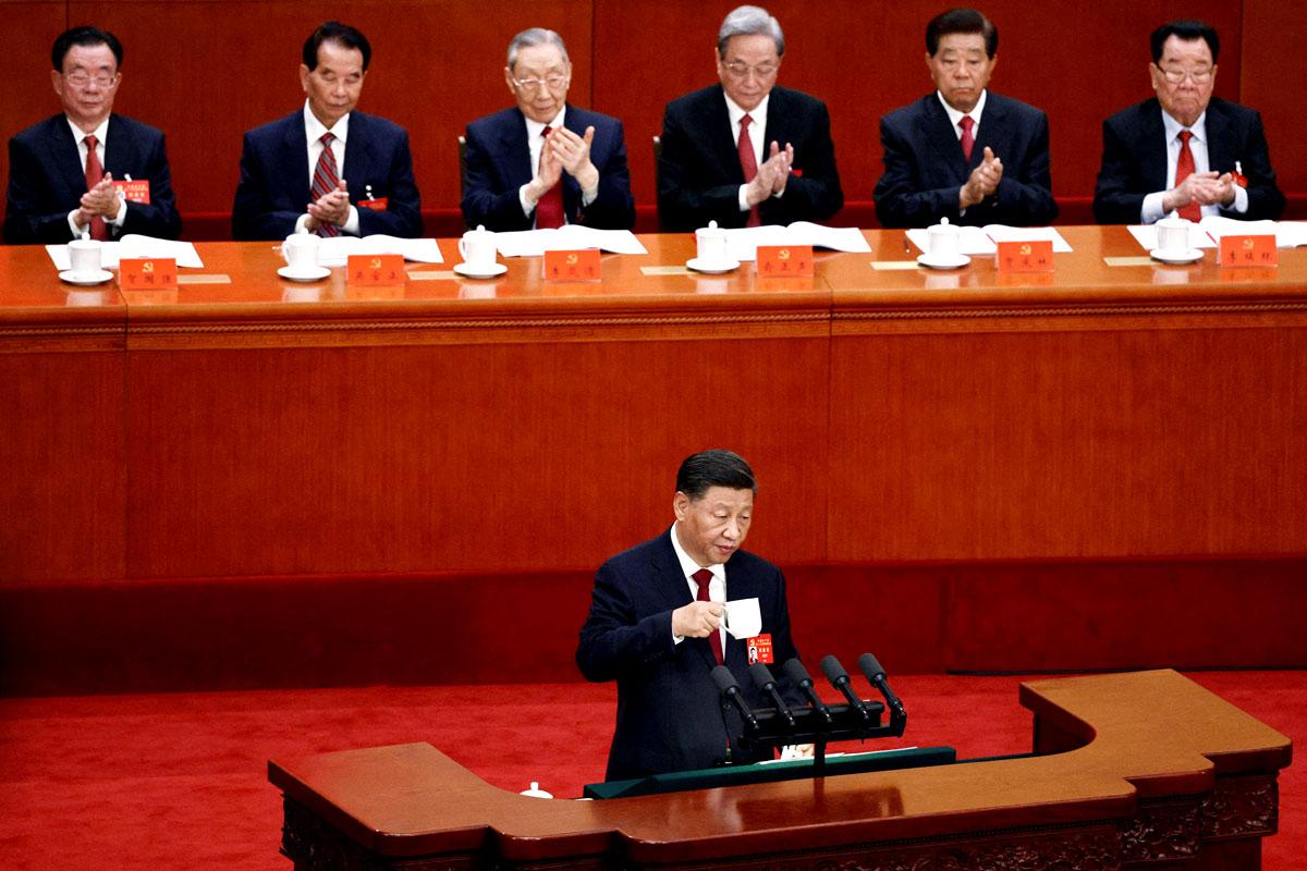 Chinese President Xi Jinping at the opening ceremony of the 20th National Congress of the Communist Party of China