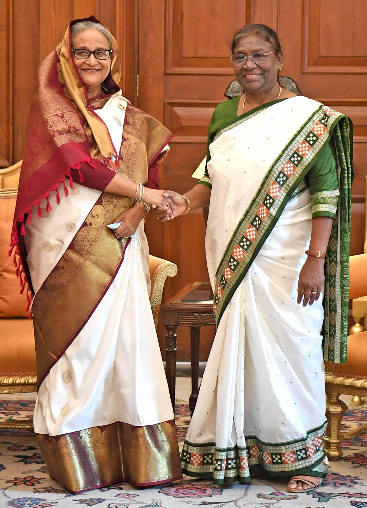 India Welcomes Sheikh Hasina In Style - Rediff.com India News