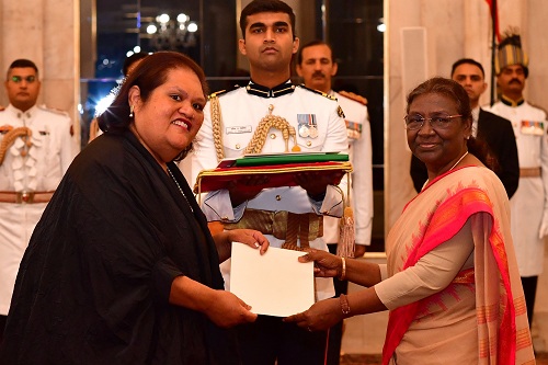 President Droupadi Murmu receives credentials from  Marlene Inemwin Moses, high commissioner of Republic of Nauru/ANI