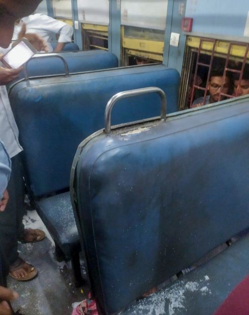 The compartment of the Alapuzha-Kannur Express that was set on fire