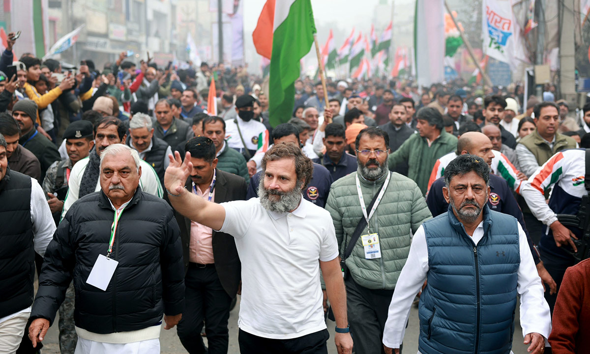 Rahul Gandhi during the Bharat Jodo Yatra in Panipat, January 7, 2023/ANI Photo