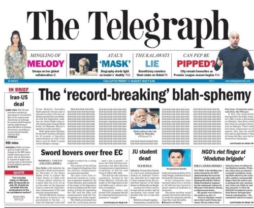 The Telegraph Front Page Today