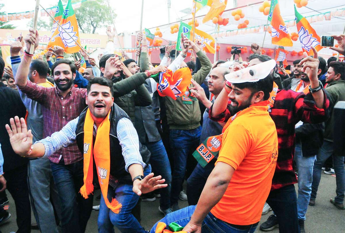 Celebrations begin as BJP surges ahead in 3 states