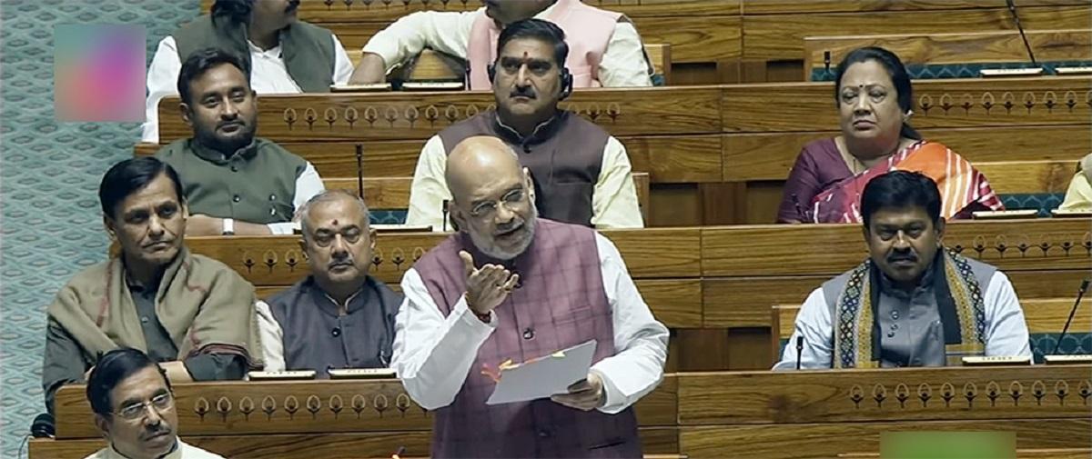 Union Home Minister Amit Shah speaks in the Lok Sabha.