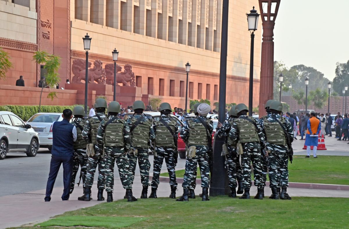 Security personnel at Parliament. File pic