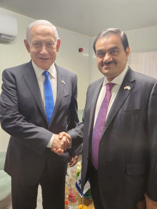 Gautam Adani with Israel president Netanyahu
