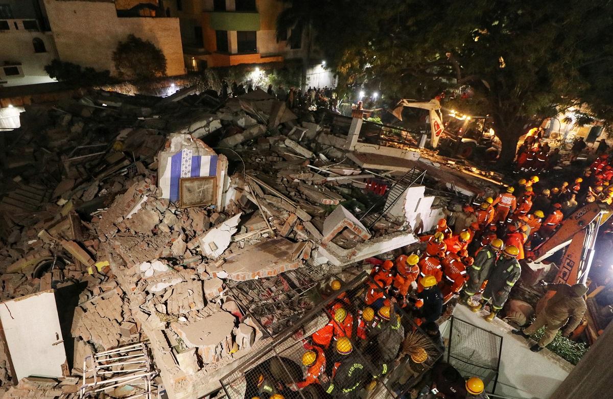 The collapsed building in Lucknow/ANI Photo