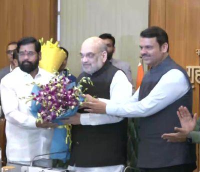 Amit Shah Meets Eknath Shinde, Fadnavis In Delhi