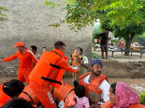 NDRF evacuates people from flood affected areas in Punjab & Haryana