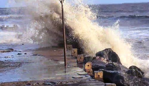 Tidal waves at Tithal beach in Valsad