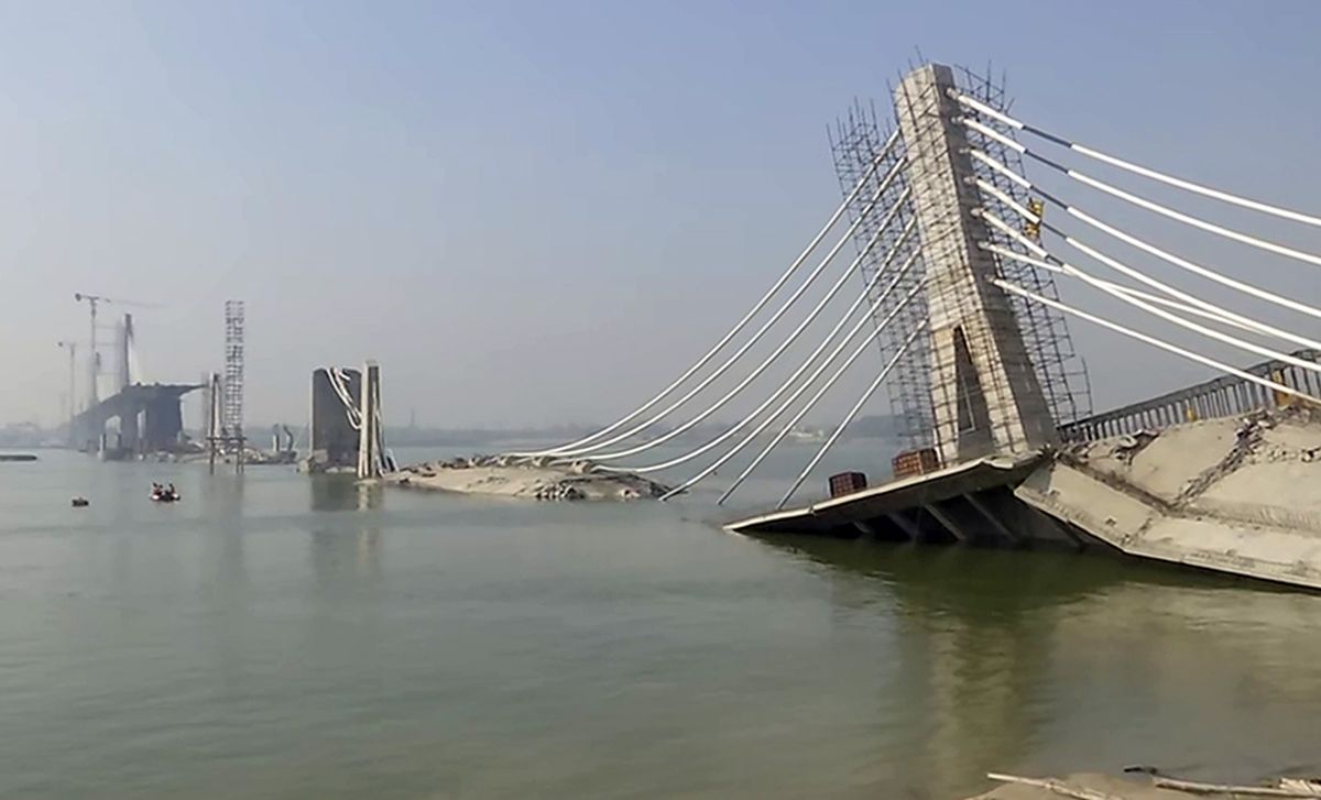 A Rs 1,770 cr bridge collpased in Bhagalpur, Bihar