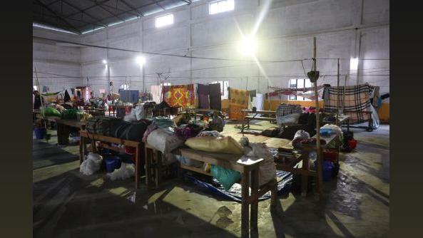 Inside a relief camp in Manipur. Pic: @INCIndia