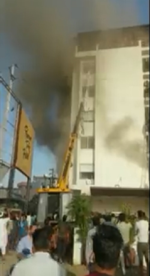 screen grab taken from video of MP hotel fire/ANI