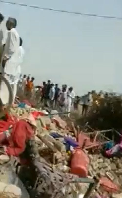 A video grab of the crash site