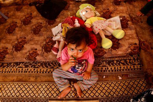 A Palestinian child at a hospital. Ibraheem Abu Mustafa/Reuters