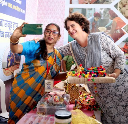 Priyanka Gandhi Vadra at a rally in Chhattisgarh