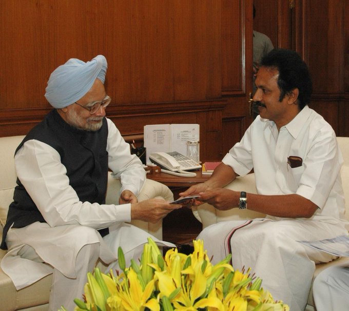 The TN CM shared this picture with Dr Singh