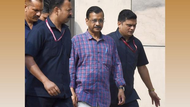 Delhi CM Arvind Kejriwal leaves the Rouse Avenue Court in Delhi/File image/ANI Photo
