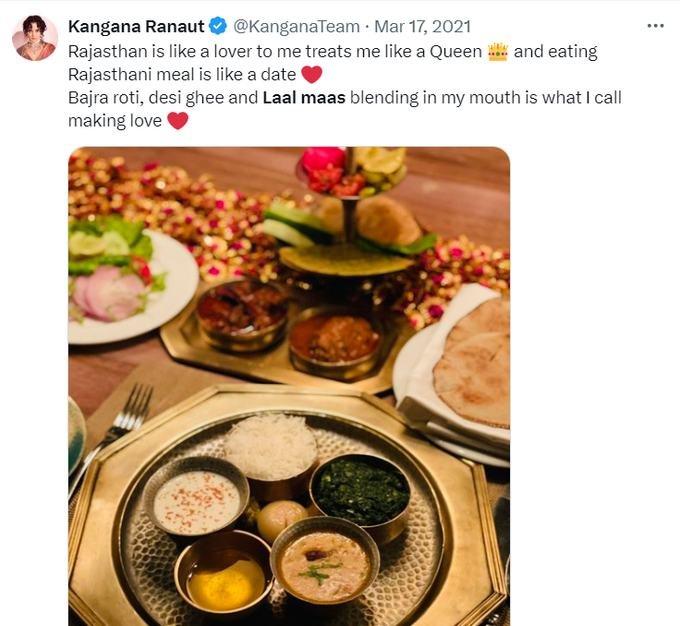 Kangana's 2021 post on Twitter