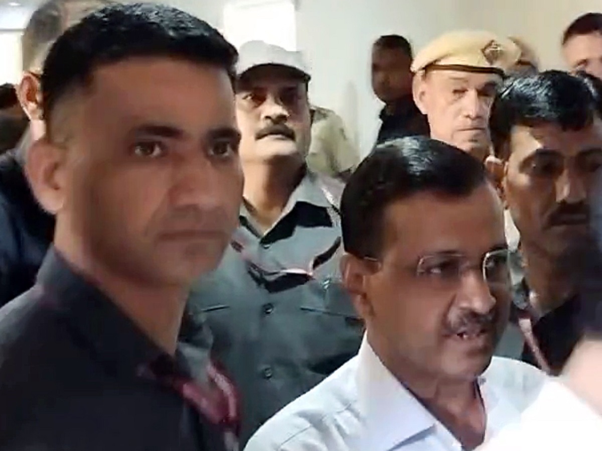 Delhi CM Arvind Kejriwal being brought to Rouse Avenue Court in New Delhi/ANI Photo