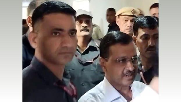 Delhi CM Arvind Kejriwal being brought to Rouse Avenue Court in New Delhi/ANI Photo