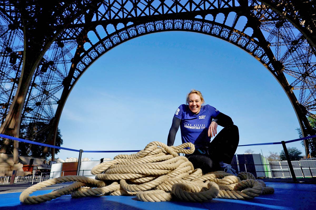 Anouk Garnier's Eiffel Tower Climb! - Rediff Sports