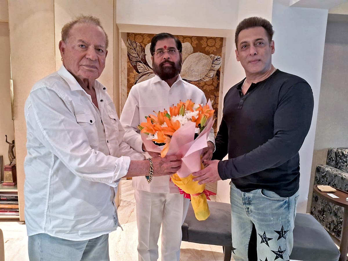 Eknath Shinde met Salman Khan and his father, Salim Khan, on Tuesday