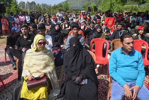People attend a voting awareness event in Srinagar/ANI Photo