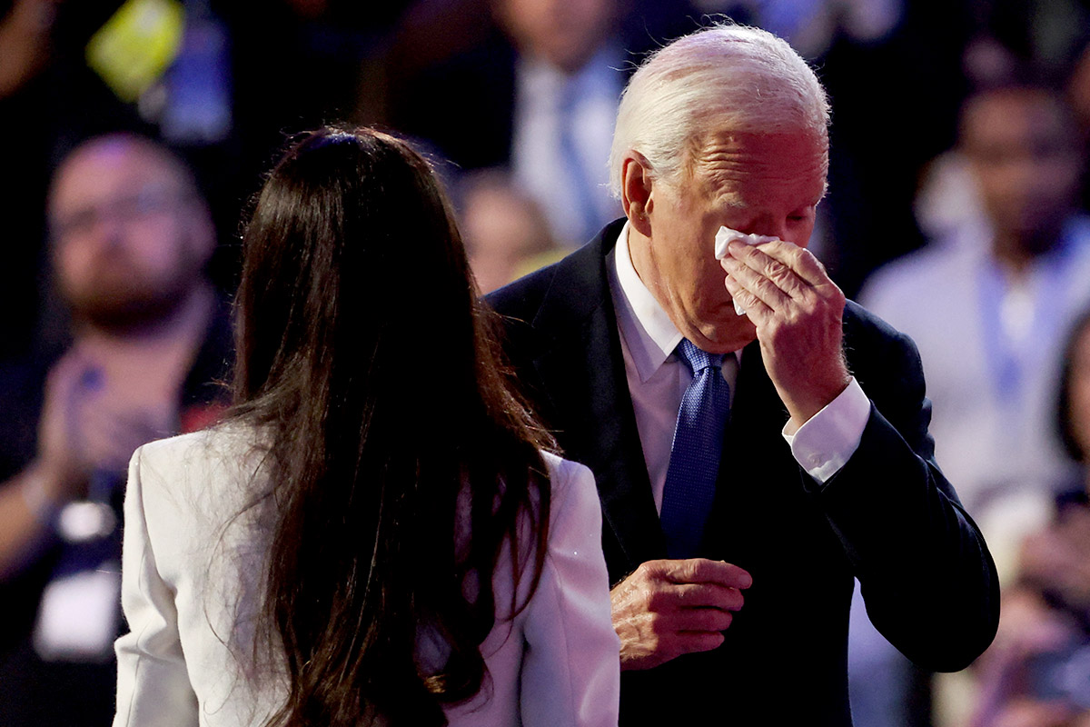 Biden Sheds A Tear Before DNC Speech