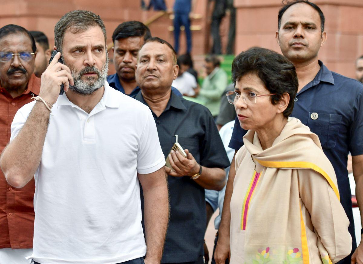 Kumari Selja with Rahul Gandhi. File pic