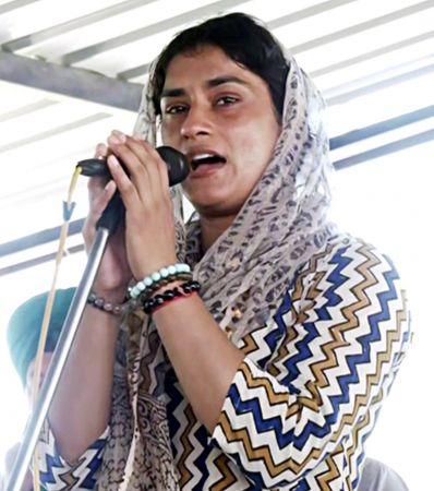  Olympic wrestler Vinesh Phogat addressed the farmers' on the completion of 200 days of their protest at Shambhu border protest site.