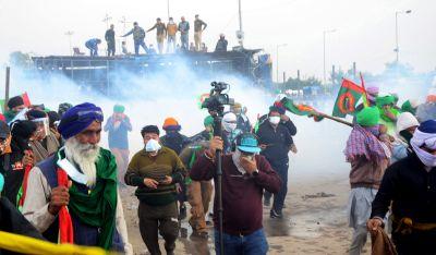 Farmers were tear-gassed last week