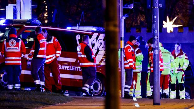 Emergency personnel work at a Christmas market after a car drove into a group of people in Magdeburg, Germany, December 20, 2024/Reuters
