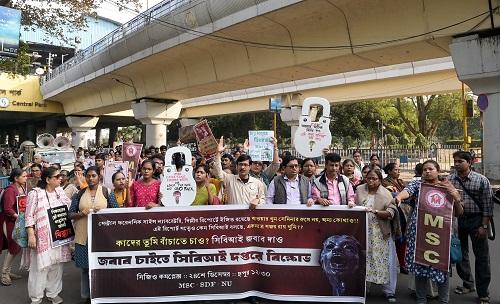 Medical Services Centre activists and nurses stage a protest against CBI's alleged failure in the RG Kar rape-murder probe/ANI Photo, in Kolkata