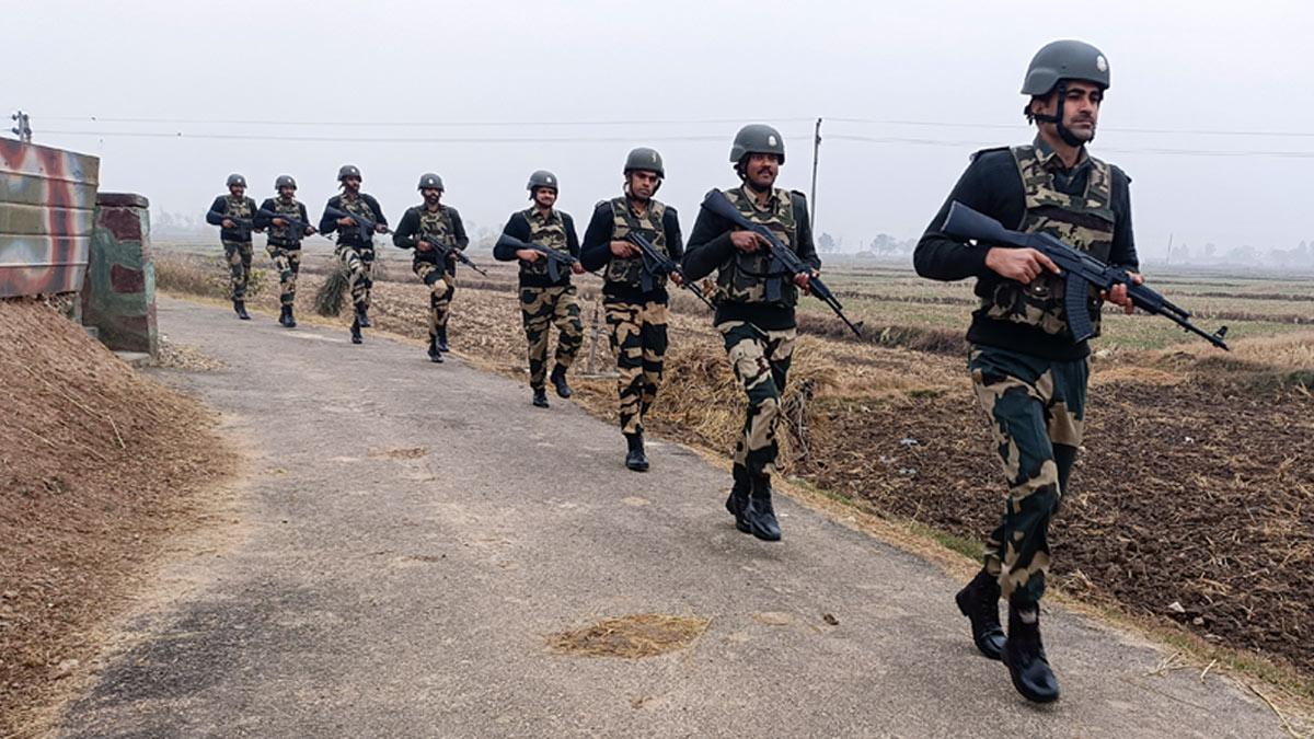 Border Security Force personnel at Line of Control near RS pura