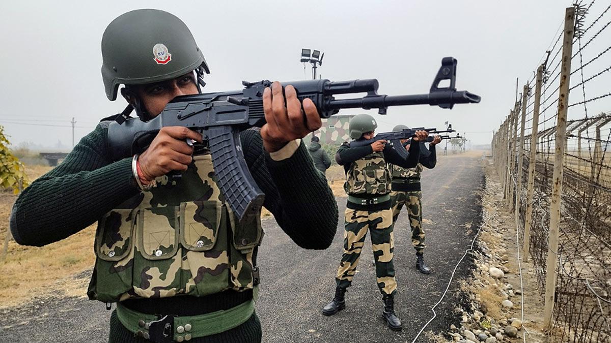 Border Security Force personnel at Line of Control near RS pura